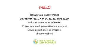 Vabilo Hit vadba